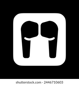 Editable vector wireless earphones icon. Black, line style, transparent white background. Part of a big icon set family. Perfect for web and app interfaces, presentations, infographics, etc