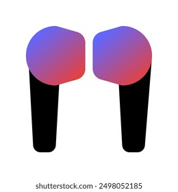 Icône d'écouteurs sans fil Image vectorielle modifiable. Noir, style ligne, arrière-plan blanc transparent. Fait partie d'une grande famille d'icônes. Idéal pour les interfaces de web et d'application, les présentations, les infographies, etc