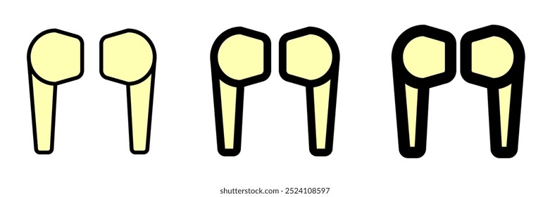 Icono de auriculares inalámbricos de Vector editable. Negro, estilo de línea, fondo blanco transparente. Parte de una gran familia de iconos. Perfecto para interfaces de Web y App, presentaciones, infografías, etc