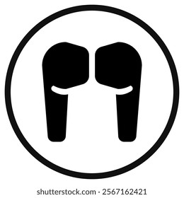 Editable vector wireless earphones icon. Black, line style, transparent white background. Part of a big icon set family. Perfect for web and app interfaces, presentations, infographics, etc
