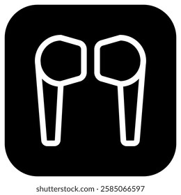 Editable vector wireless earphones icon. Black, line style, transparent white background. Part of a big icon set family. Perfect for web and app interfaces, presentations, infographics, etc