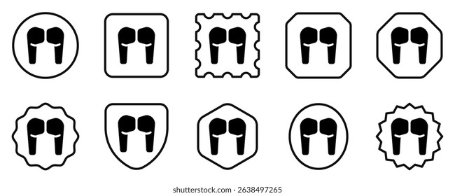 Editable vector wireless earphones icon. Black, line style, transparent white background. Part of a big icon set family. Perfect for web and app interfaces, presentations, infographics, etc
