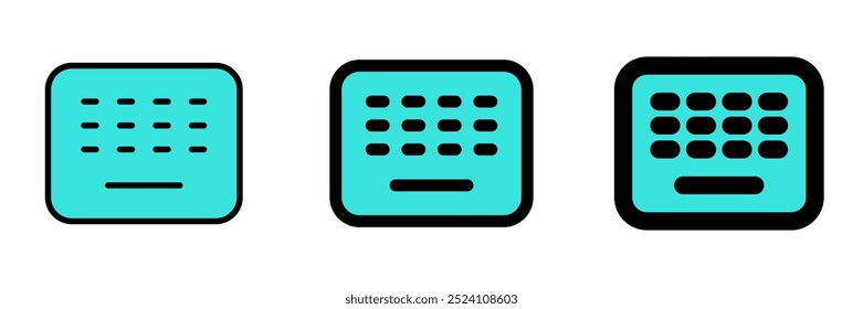 Editable vector wireless keyboard icon. Black, line style, transparent white background. Part of a big icon set family. Perfect for web and app interfaces, presentations, infographics, etc