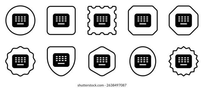 Editable vector wireless keyboard icon. Black, line style, transparent white background. Part of a big icon set family. Perfect for web and app interfaces, presentations, infographics, etc