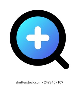 Editable vector zoom in icon. Black, line style, transparent white background. Part of a big icon set family. Perfect for web and app interfaces, presentations, infographics, etc