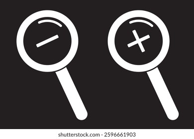 Editable vector zoom in icon. Black, line style, transparent white background. Part of a big icon set family. Perfect for web and app interfaces, presentations, infographics, etc
