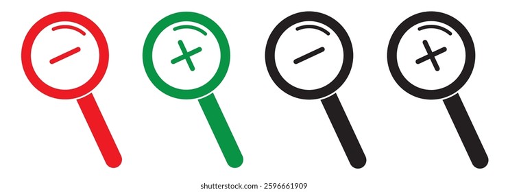 Editable vector zoom in icon. Black, line style, transparent white background. Part of a big icon set family. Perfect for web and app interfaces, presentations, infographics, etc