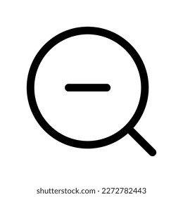 Editable vector zoom out icon. Black, line style, transparent white background. Part of a big icon set family. Perfect for web and app interfaces, presentations, infographics, etc