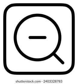 Editable vector zoom out icon. Black, line style, transparent white background. Part of a big icon set family. Perfect for web and app interfaces, presentations, infographics, etc