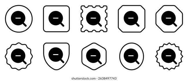 Editable vector zoom out icon. Black, line style, transparent white background. Part of a big icon set family. Perfect for web and app interfaces, presentations, infographics, etc