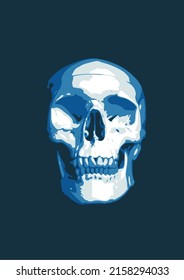 Editable vectorial skull illustration on plain background. 