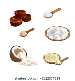 Editable vectors of spices and cooking ingredients