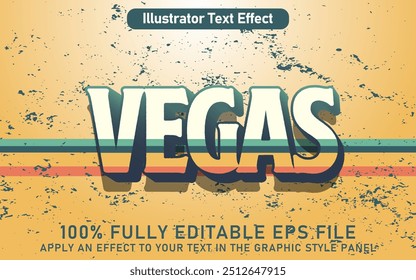 ARCHIVO EPS DE EFECTO DE TEXTO DE LAS VEGAS EDITABLE