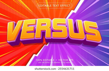 editable versus vector 3d text effect with modern style design