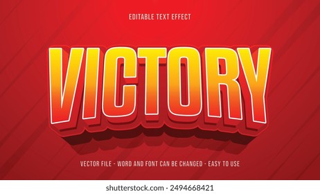 Editable victory 3d text effect template