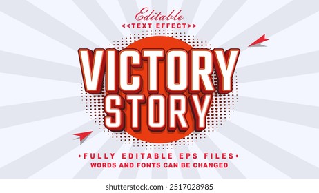 editable victory story text effect.typhography logo