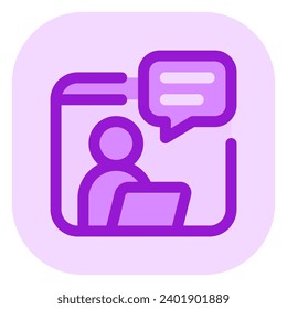 Editable video call, conference, meeting vector icon. Remote work, job, profession, freelance. Part of a big icon set family. Perfect for web and app interfaces, presentations, infographics, etc