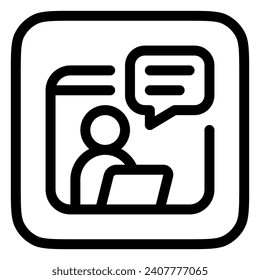 Editable video call, conference, meeting vector icon. Remote work, job, profession, freelance. Part of a big icon set family. Perfect for web and app interfaces, presentations, infographics, etc