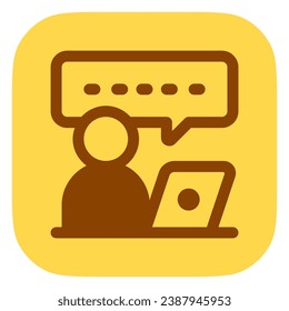 Editable video call, virtual meeting vector icon. Online learning, course, tutorial. Part of a big icon set family. Perfect for web and app interfaces, presentations, infographics, etc