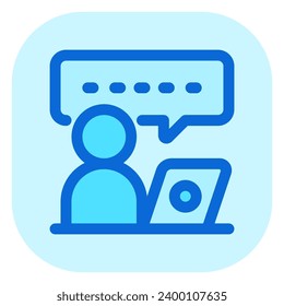 Editable video call, virtual meeting vector icon. Online learning, course, tutorial. Part of a big icon set family. Perfect for web and app interfaces, presentations, infographics, etc