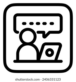 Editable video call, virtual meeting vector icon. Online learning, course, tutorial. Part of a big icon set family. Perfect for web and app interfaces, presentations, infographics, etc