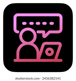 Editable video call, virtual meeting vector icon. Online learning, course, tutorial. Part of a big icon set family. Perfect for web and app interfaces, presentations, infographics, etc