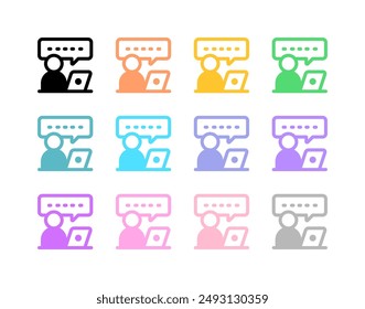 Editierbarer Video-Aufruf, Virtual Meeting-Vektorgrafik-Symbol. Online-Lernen, Kurs, Tutorial. Teil einer großen Icon-Set-Familie. Ideal für Web- und App-Interfaces, Präsentationen, Infografiken usw