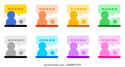 Editable video call, virtual meeting vector icon. Online learning, course, tutorial. Part of a big icon set family. Perfect for web and app interfaces, presentations, infographics, etc
