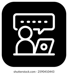 Editable video call, virtual meeting vector icon. Online learning, course, tutorial. Part of a big icon set family. Perfect for web and app interfaces, presentations, infographics, etc