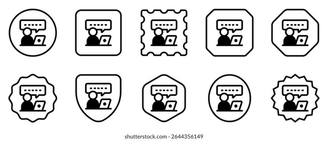 Editable video call, virtual meeting vector icon. Online learning, course, tutorial. Part of a big icon set family. Perfect for web and app interfaces, presentations, infographics, etc