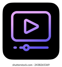 Editable video player, app, web, streaming vector icon. Movie, cinema, entertainment. Part of a big icon set family. Perfect for web and app interfaces, presentations, infographics, etc