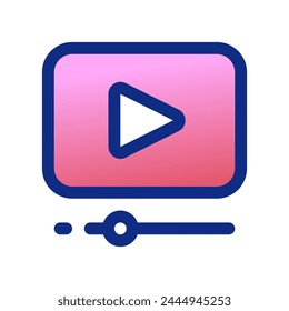 Video App Web Vector Editable Cine, cine, entretenimiento. Parte de una gran familia de iconos. Perfecto para interfaces de Web y App, presentaciones, infografías, etc
