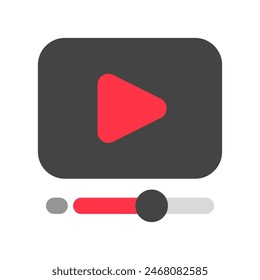 Editable video player, app, web, streaming vector icon. Movie, cinema, entertainment. Part of a big icon set family. Perfect for web and app interfaces, presentations, infographics, etc