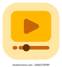 Editable video player, app, web, streaming vector icon. Movie, cinema, entertainment. Part of a big icon set family. Perfect for web and app interfaces, presentations, infographics, etc