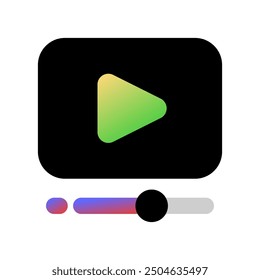 Editable video player, app, web, streaming vector icon. Movie, cinema, entertainment. Part of a big icon set family. Perfect for web and app interfaces, presentations, infographics, etc