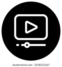 Editable video player, app, web, streaming vector icon. Movie, cinema, entertainment. Part of a big icon set family. Perfect for web and app interfaces, presentations, infographics, etc