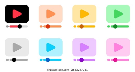 Editable video player, app, web, streaming vector icon. Movie, cinema, entertainment. Part of a big icon set family. Perfect for web and app interfaces, presentations, infographics, etc