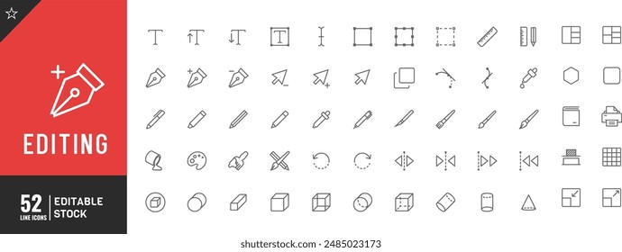 Editierbares Symbol für die Videoproduktionslinie. Vektorillustration.	

