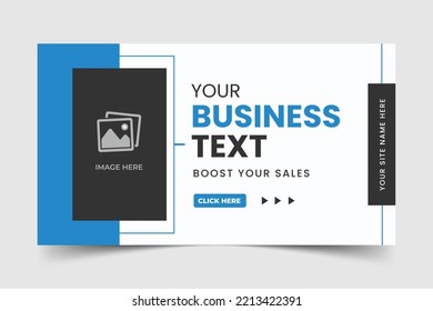 Editable video thumbnail design. Customizable web banner video thumbnail template.