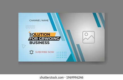 Editable video thumbnail design. modern Video cover photo fully editable for social media.