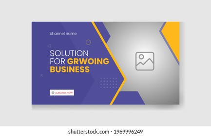 Editable video thumbnail design. modern Video cover photo fully editable for social media.