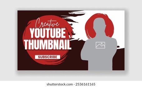 
editable Video thumbnail template and gym fitness workout social media cover, web banner design, Social media marketing promotional horizontal web banner design, red black color background template