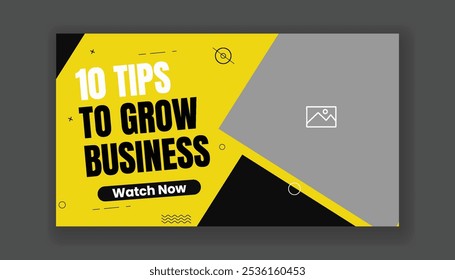 
Editable Video thumbnail template for social media cover header and website banner, ad design, horizontal gym fitness web banner for social media with yellow and black color
background