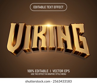 editable viking 3d vector text effect with modern style design