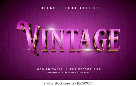 editable vintage 3d vector text effect with modern style