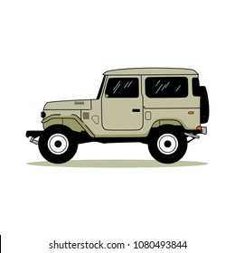 editable vintage car vector