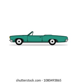 editable vintage car vector