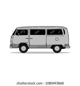 editable vintage car vector