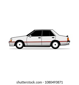 editable vintage car vector