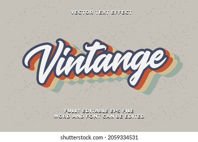 Editable Vintage Vector Text Effect